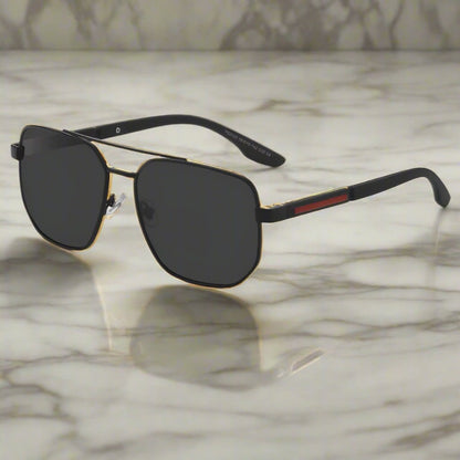 THE MEN THING Sunglasses Matte Black 2125 - PRISM NOIR - HD Polarised Sunglasses for Men - UV400 Protection, Stainless Steel Frame - Matte Black