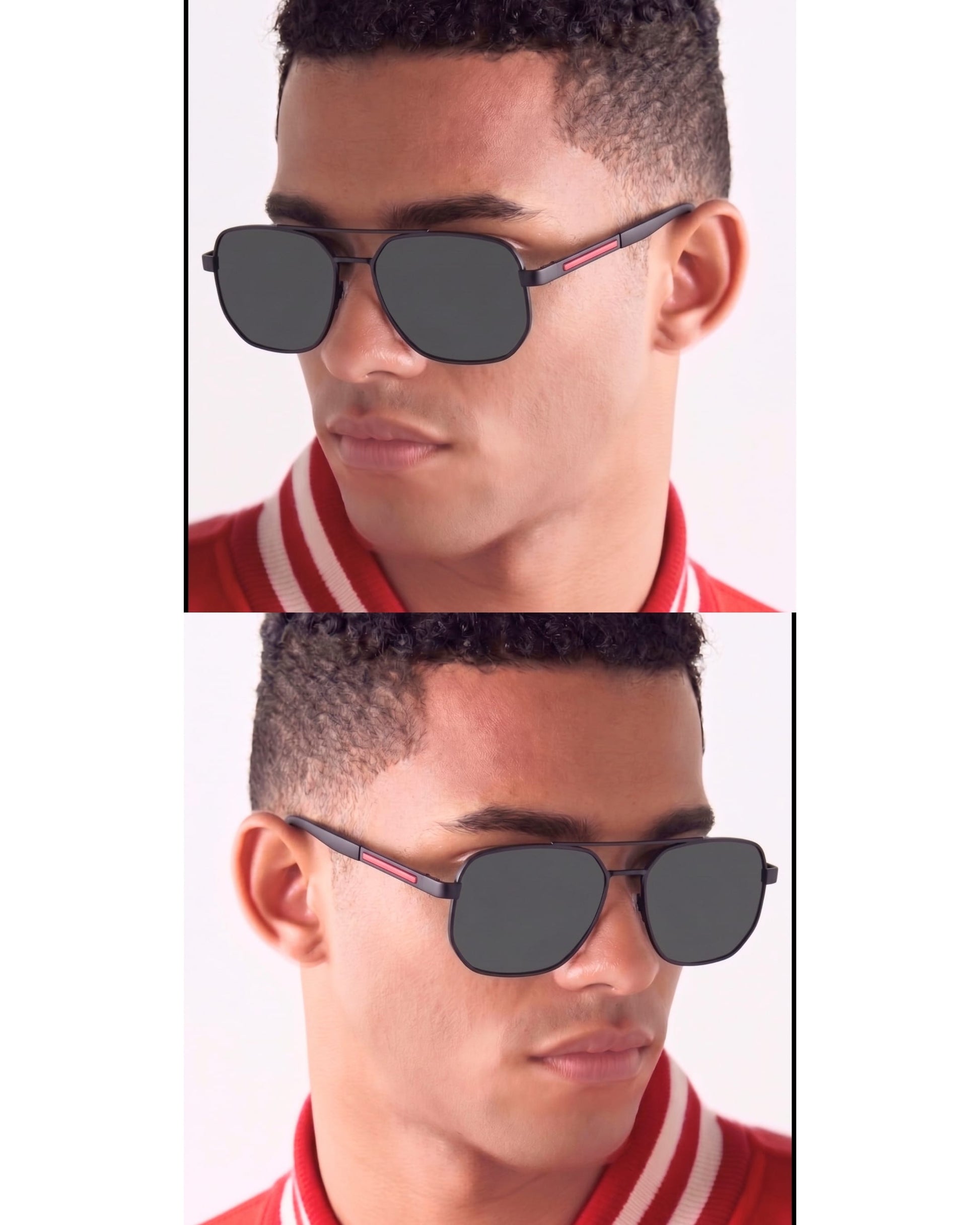 THE MEN THING Sunglasses Matte Black 2125 - PRISM NOIR - HD Polarised Sunglasses for Men - UV400 Protection, Stainless Steel Frame - Matte Black