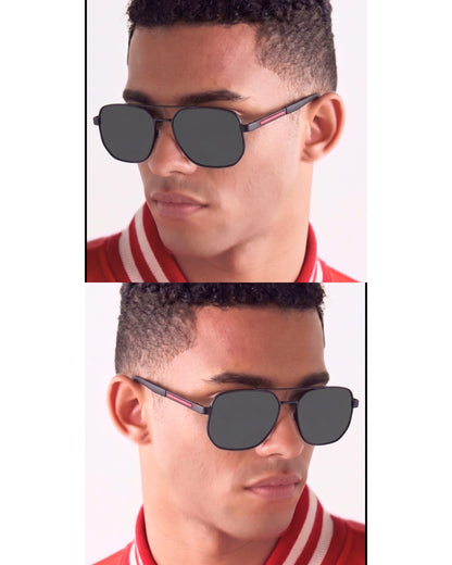 THE MEN THING Sunglasses Matte Black 2125 - PRISM NOIR - HD Polarised Sunglasses for Men - UV400 Protection, Stainless Steel Frame - Matte Black