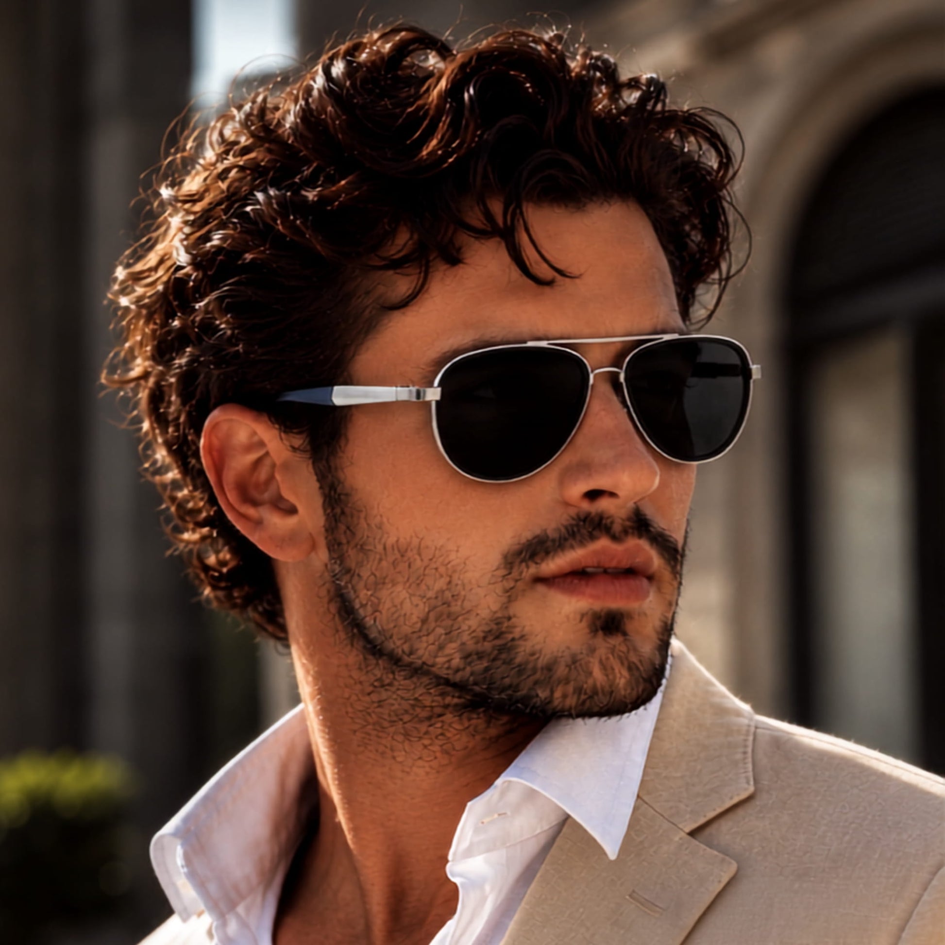 THE MEN THING Sunglasses S15101 AURIX SHADES HD Polarized Sunglasses for Men - UV400 Protection, Stainless Steel Frame