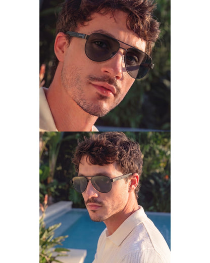 THE MEN THING Sunglasses S15105 MIRAGE GLARE HD Polarized Sunglasses for Men - UV400 Protection, Stainless Steel Frame