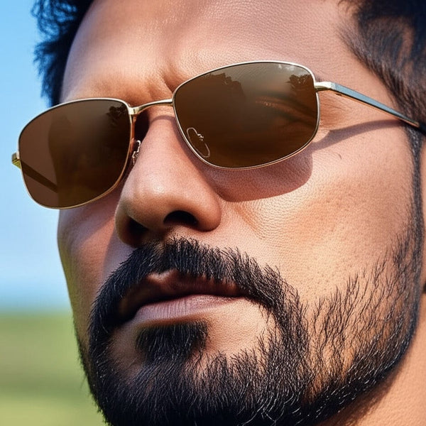 S15108 GRIDLINE SERIES HD Polarized Sunglasses for Men - UV400 Protection, Stainless Steel Frame