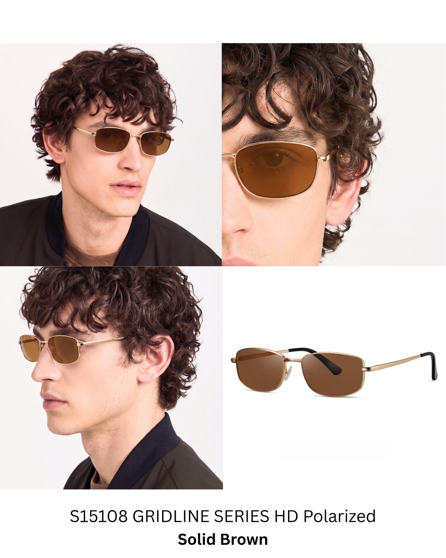 THE MEN THING Sunglasses S15108 GRIDLINE SERIES HD Polarized Sunglasses for Men - UV400 Protection, Stainless Steel Frame
