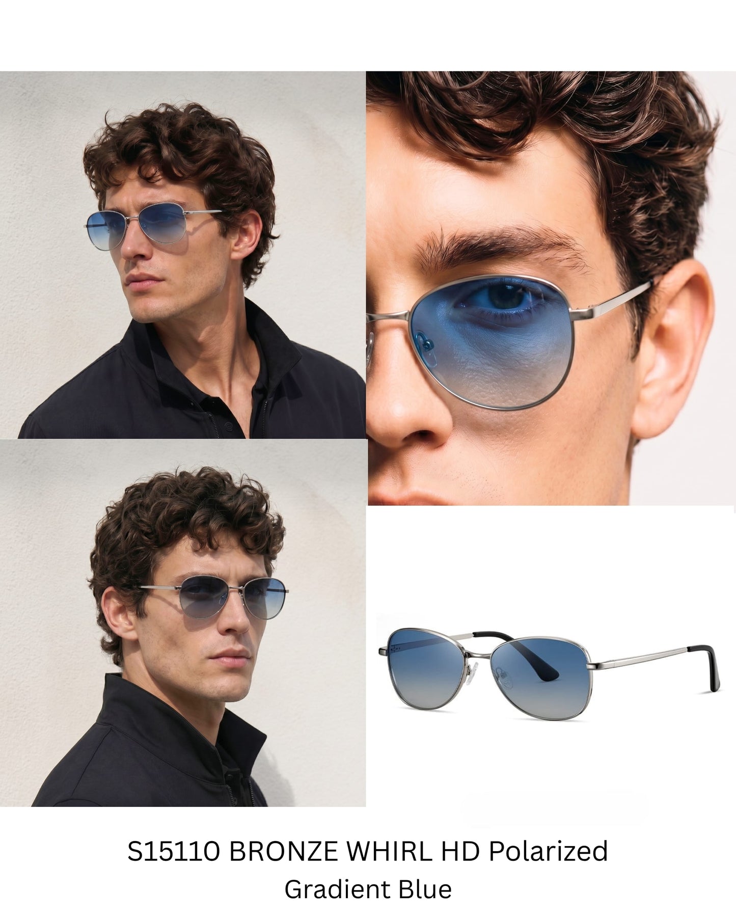 THE MEN THING Sunglasses S15110 BRONZE WHIRL HD Polarized Sunglasses for Men - UV400 Protection, Stainless Steel Frame