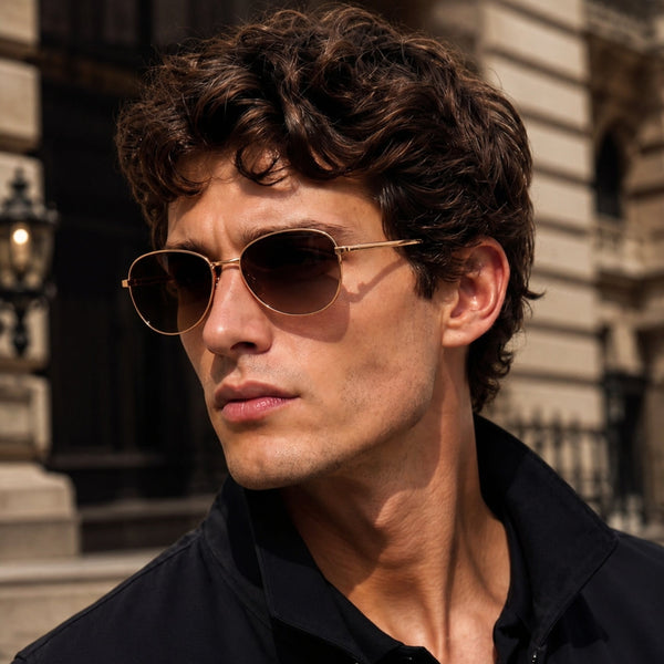 S15110 BRONZE WHIRL HD Polarized Sunglasses for Men - UV400 Protection, Stainless Steel Frame