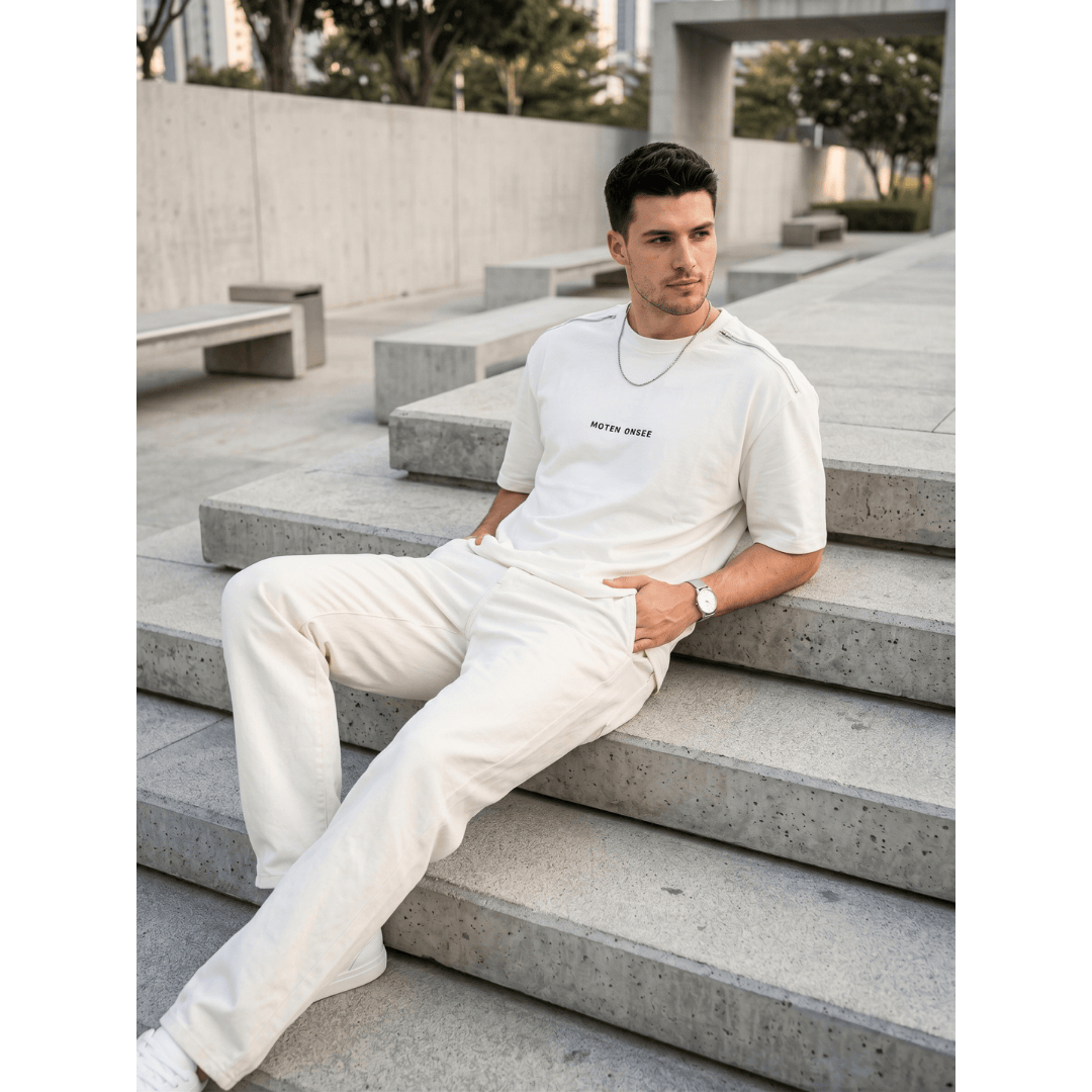 THE MEN THING T-Shirt ELVORIX CORE Oversized T-Shirt - White