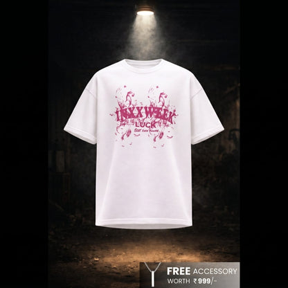 THE MEN THING T-Shirt INXX WEEK LUCK Oversized T-Shirt - White