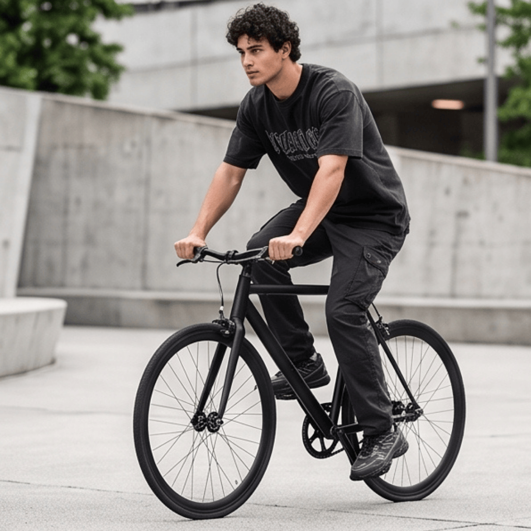 THE MEN THING T-Shirt NOIR GLYPH Oversized T-Shirt - Black