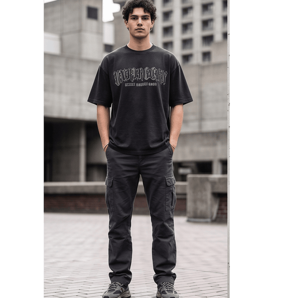 NOIR GLYPH Oversized T-Shirt - Black