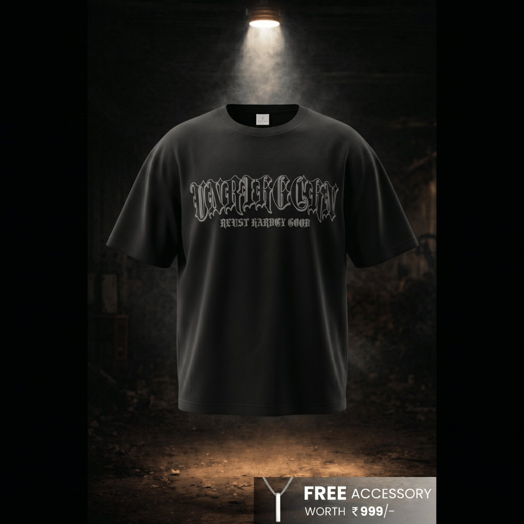 THE MEN THING T-Shirt NOIR GLYPH Oversized T-Shirt - Black