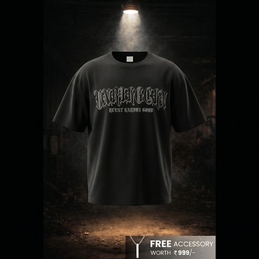THE MEN THING T-Shirt NOIR GLYPH Oversized T-Shirt - Black