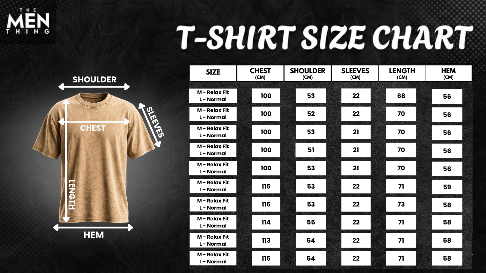 THE MEN THING T-Shirt Smoke Acid Wash Oversized T-Shirt - Beige