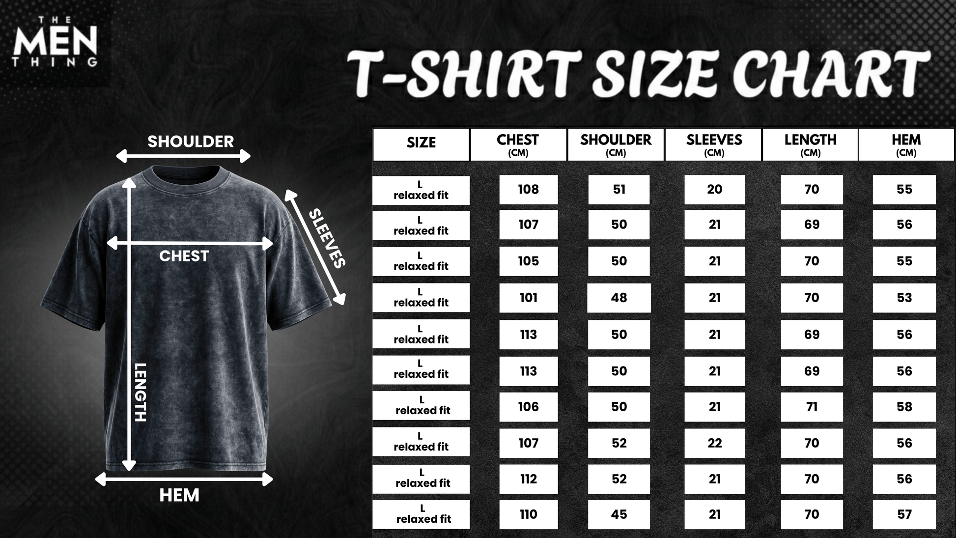 THE MEN THING T-Shirt Smoke Acid Wash Oversized T-Shirt - Black