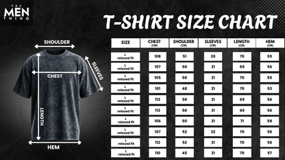 THE MEN THING T-Shirt Smoke Acid Wash Oversized T-Shirt - Black
