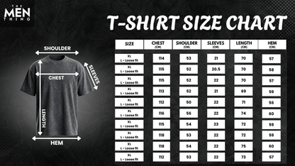 THE MEN THING T-Shirt Smoke Acid Wash Oversized T-Shirt - Dark Gray