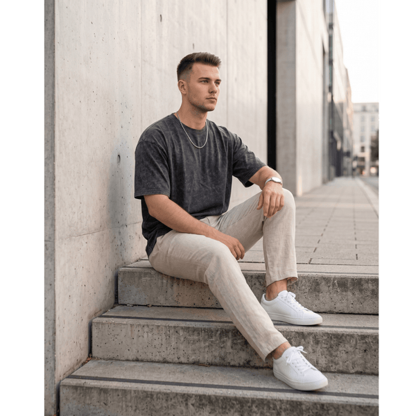 Smoke Acid Wash Oversized T-Shirt - Dark Gray
