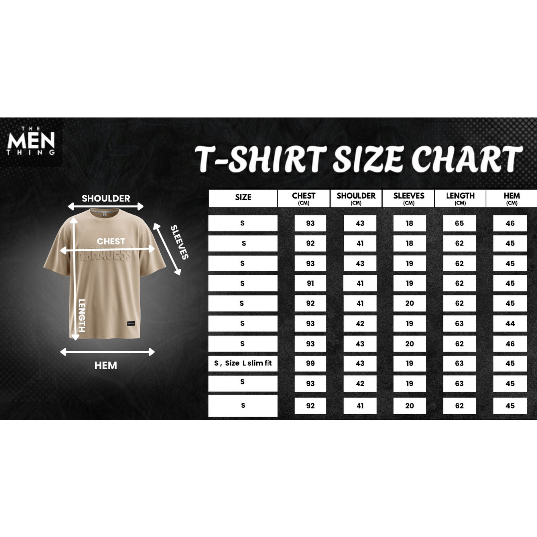 THE MEN THING T-Shirt TONAL EMBOSSED Oversized T-Shirt - Beige