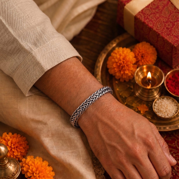 The Perfect Rakhi Gift For Every Brother – AEROGRIP - Premium Genuine Titanium Steel Bracelet With Timeless Style (8 Inch)