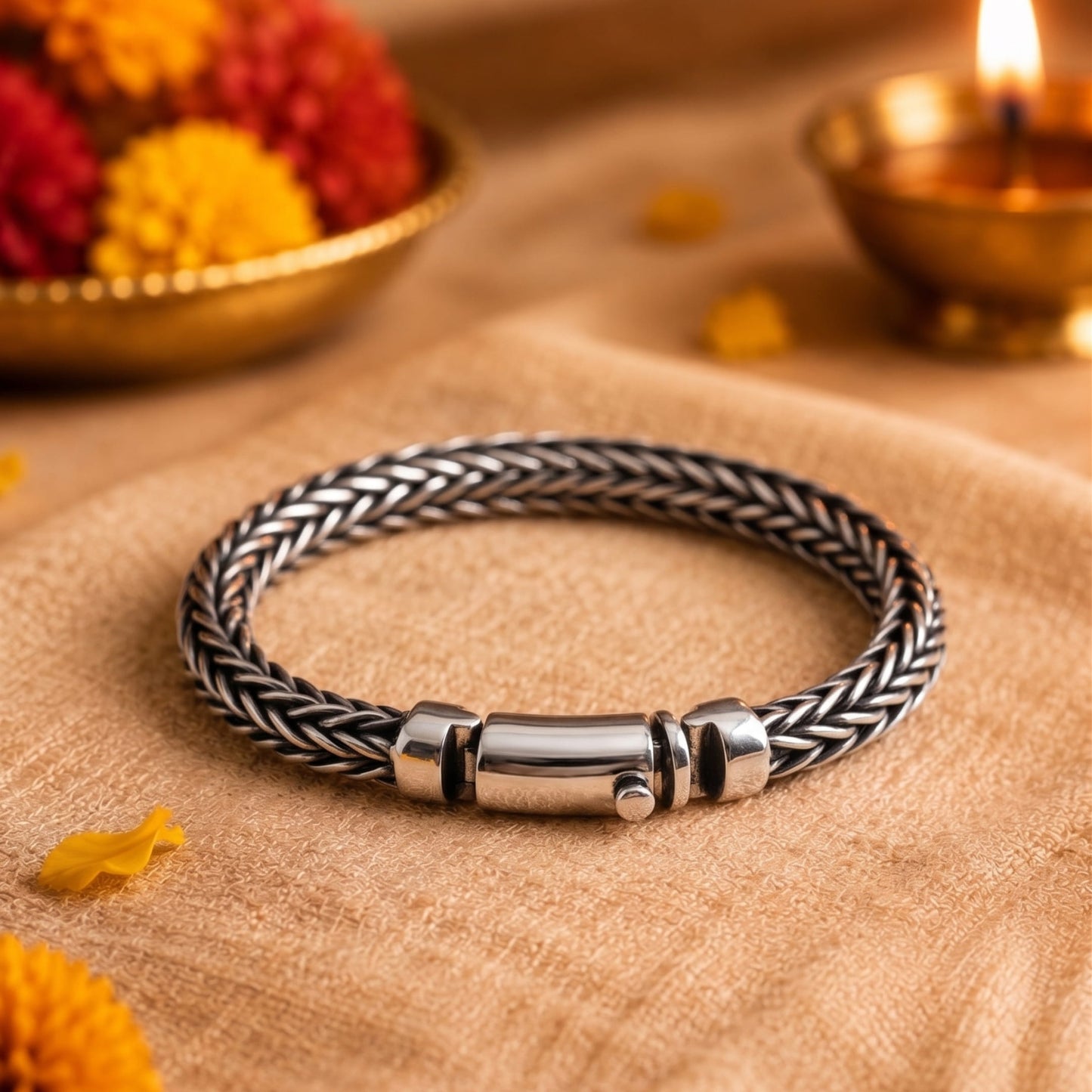 THE MEN THING The Perfect Rakhi Gift For Every Brother – AEROGRIP - Premium Genuine Titanium Steel Bracelet With Timeless Style (8 Inch)
