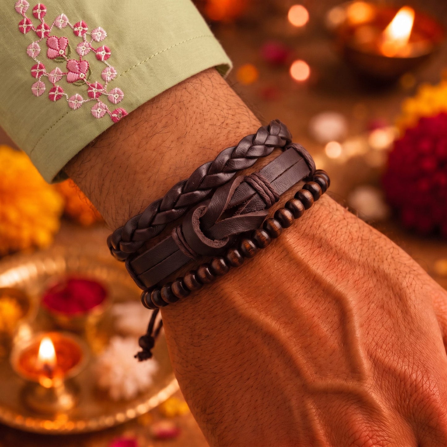 THE MEN THING The Perfect Rakhi Gift For Every Brother – ANCIENT CREST - Leather Adjustable Bracelets With Timeless Style
