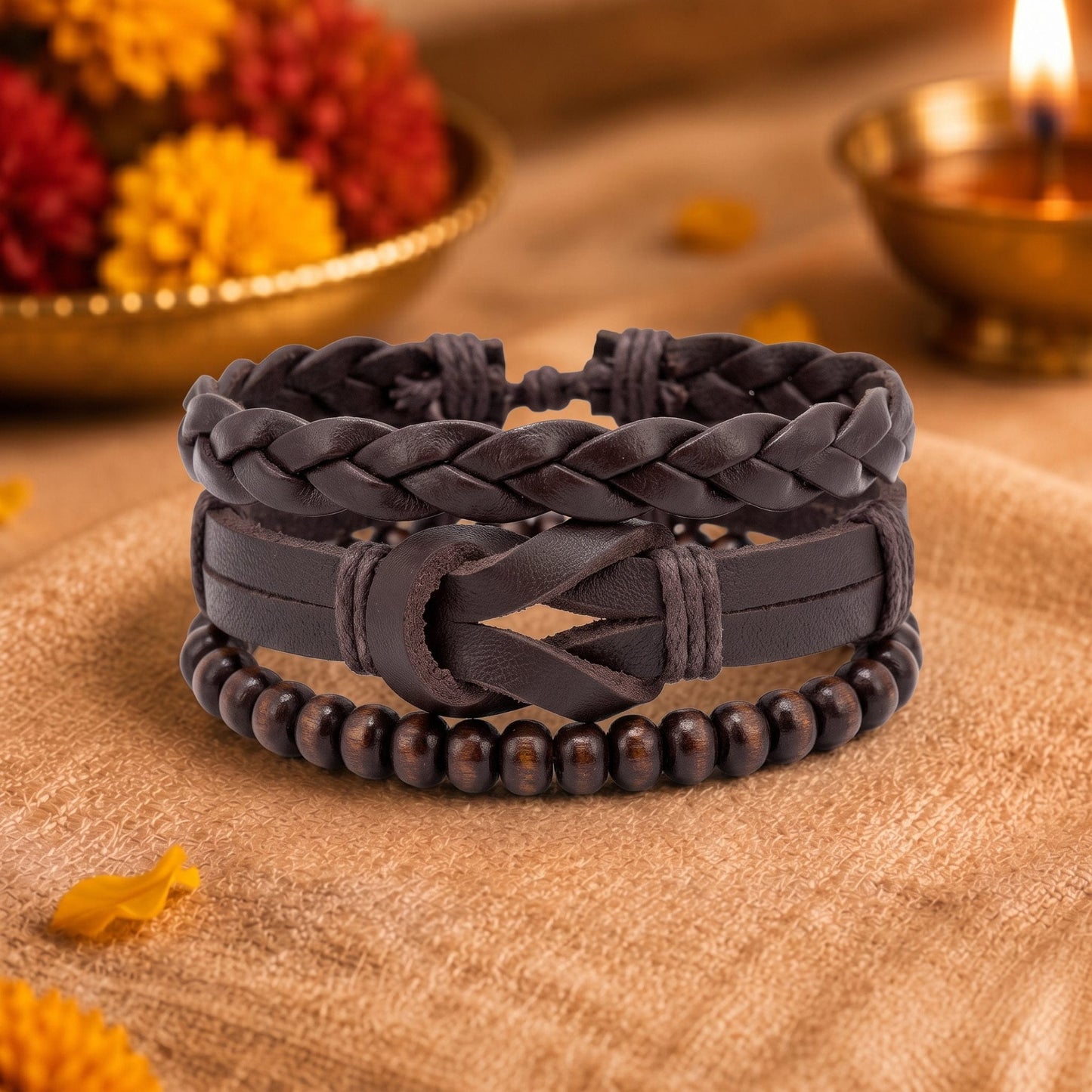 THE MEN THING The Perfect Rakhi Gift For Every Brother – ANCIENT CREST - Leather Adjustable Bracelets With Timeless Style
