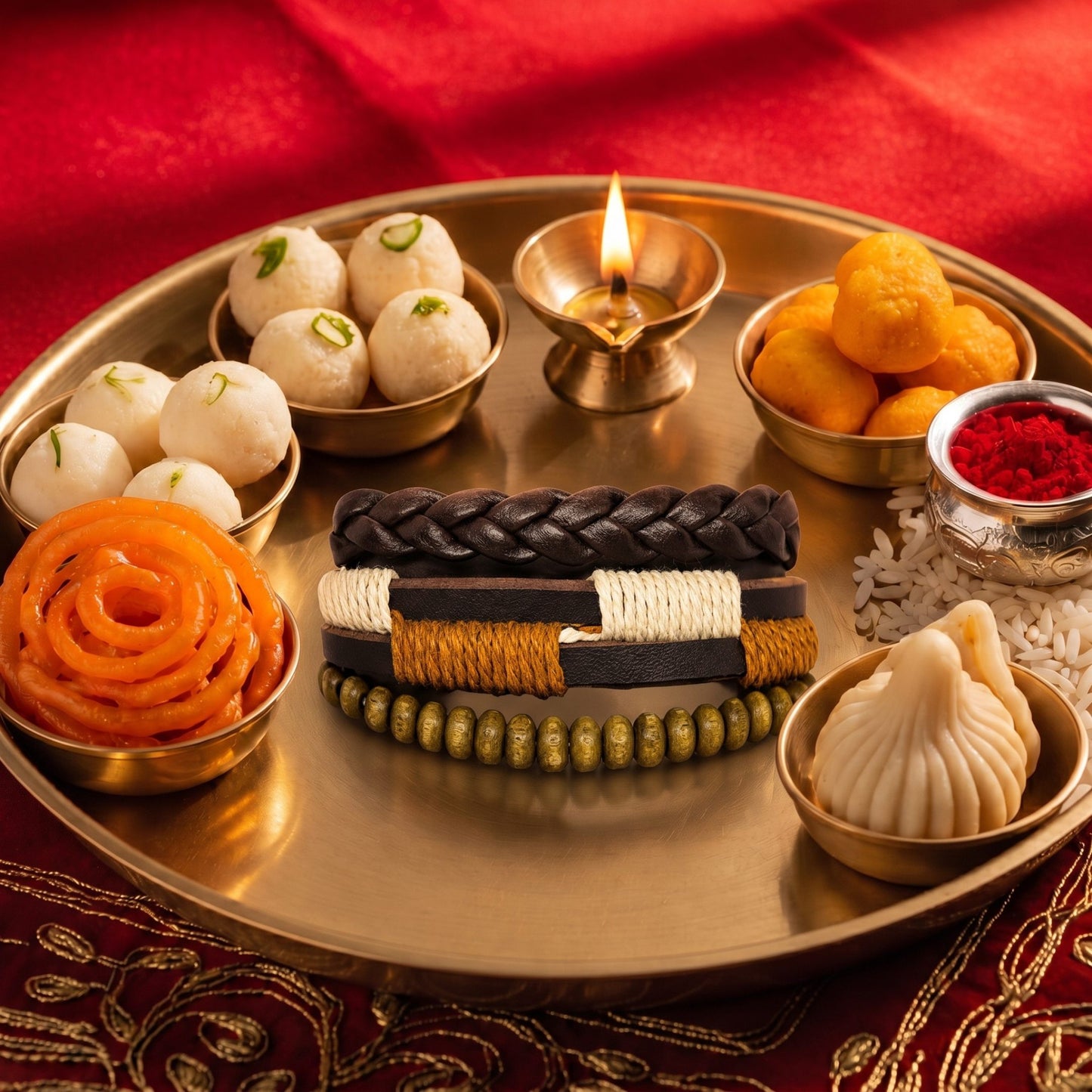 THE MEN THING The Perfect Rakhi Gift For Every Brother – AUTUMN BRAID - Leather Adjustable Bracelets With Timeless Style
