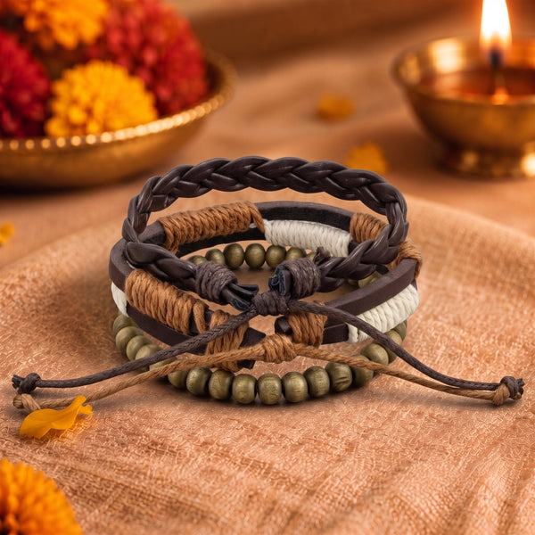 The Perfect Rakhi Gift For Every Brother – AUTUMN BRAID - Leather Adjustable Bracelets With Timeless Style