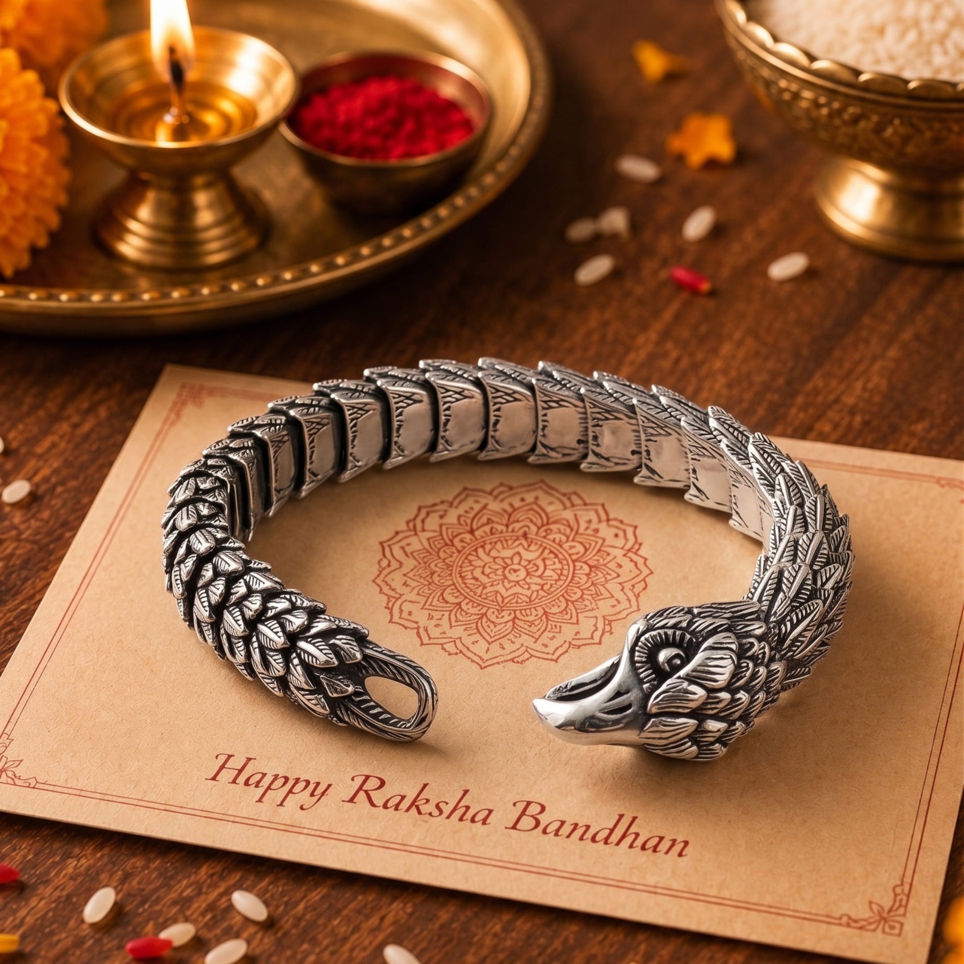THE MEN THING The Perfect Rakhi Gift For Every Brother – AVIATOR - Premium Genuine Titanium Steel Bracelet With Timeless Style (8 Inch)