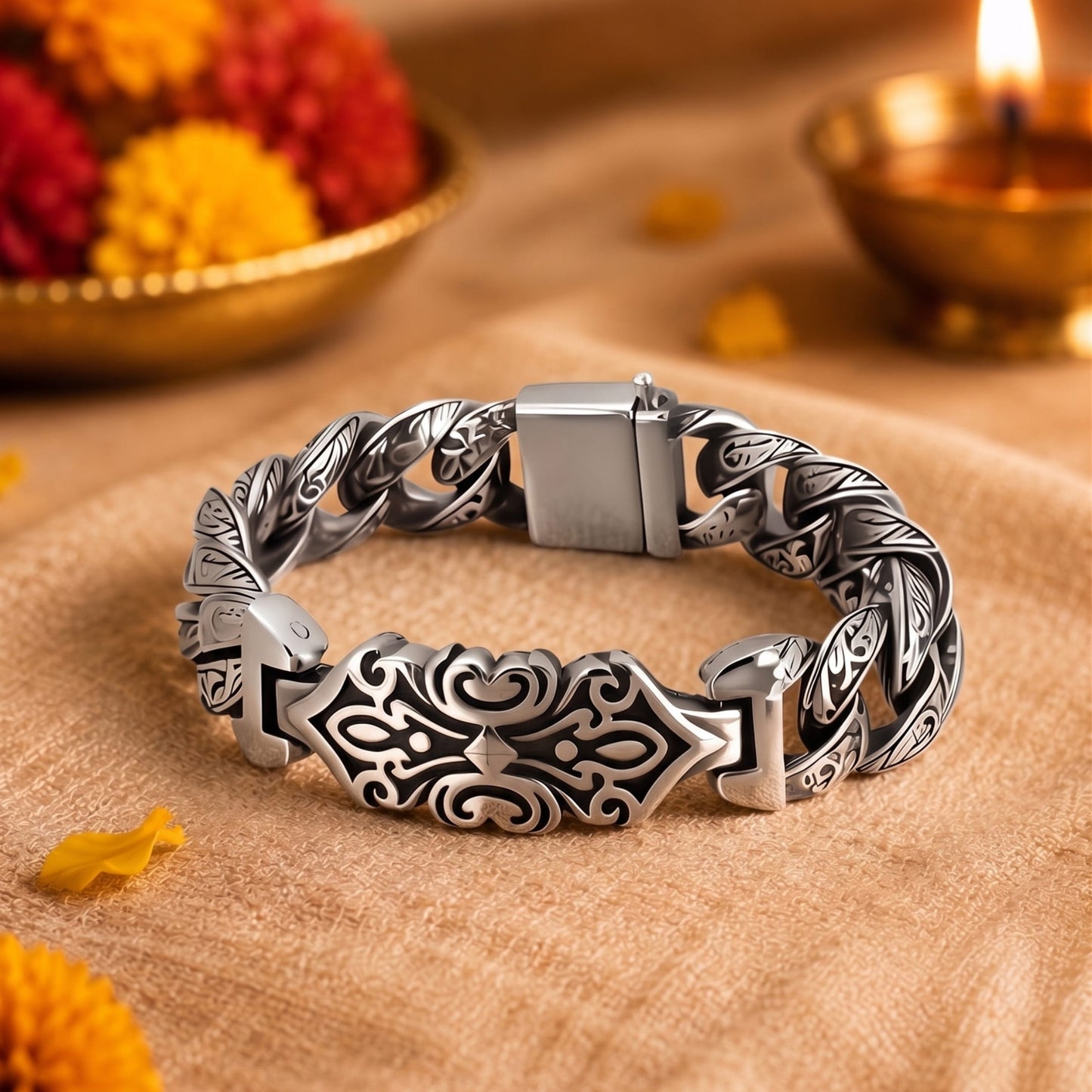 THE MEN THING The Perfect Rakhi Gift For Every Brother – BARBARIAN - Premium Genuine Titanium Steel Bracelet With Timeless Style (9 Inch)