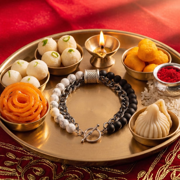 The Perfect Rakhi Gift For Every Brother – BEADFUSION WHITE - Premium Genuine Beads Bracelet With Timeless Style (8 Inch)