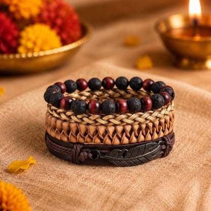 THE MEN THING The Perfect Rakhi Gift For Every Brother – BRAVEHEART CUFF - Premium Genuine Leather Bracelet With Timeless Style (8 Inch)