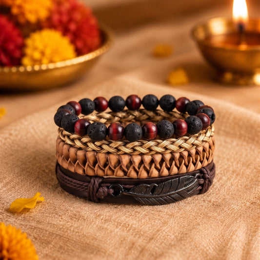 THE MEN THING The Perfect Rakhi Gift For Every Brother – BRAVEHEART CUFF - Premium Genuine Leather Bracelet With Timeless Style (8 Inch)