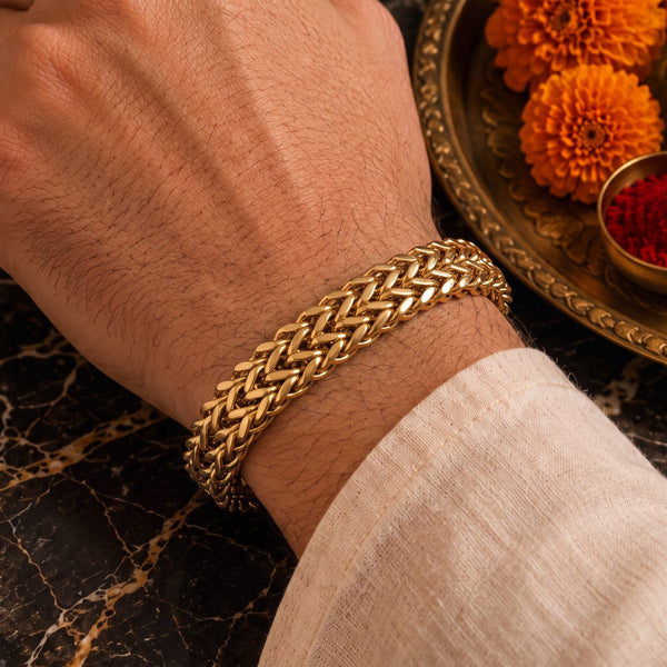 The Perfect Rakhi Gift For Every Brother – CHAINMAIL BRAID - Premium Stainless Steel Bracelet With Timeless Style (8 Inch)