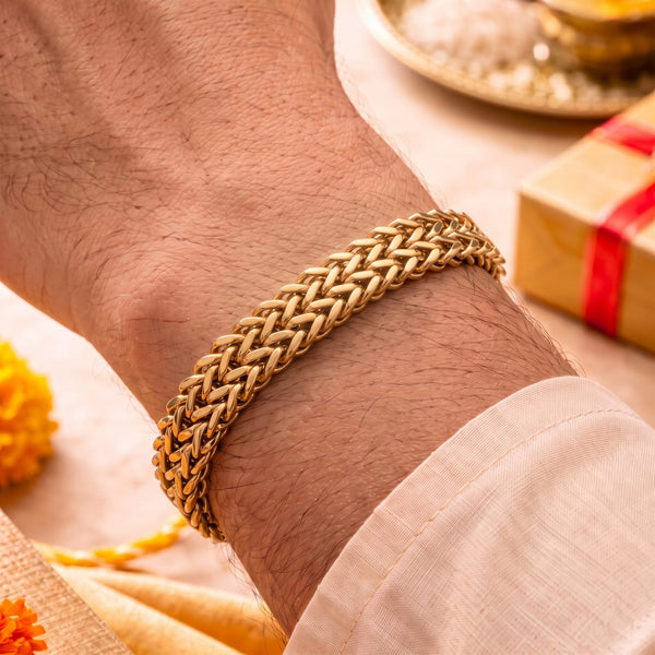 The Perfect Rakhi Gift For Every Brother – CHAINMAIL BRAID - Premium Stainless Steel Bracelet With Timeless Style (8 Inch)