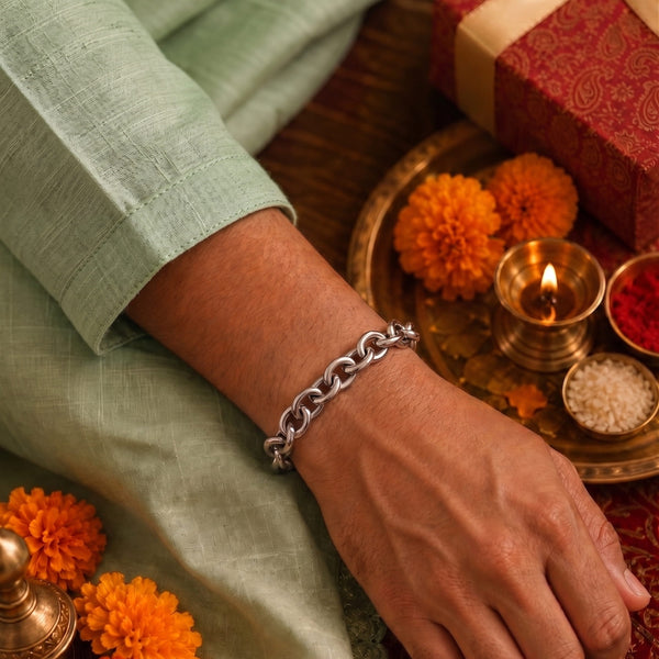 The Perfect Rakhi Gift For Every Brother – CIRCLELINK - Premium Genuine Titanium Steel Bracelet With Timeless Style (8 Inch)