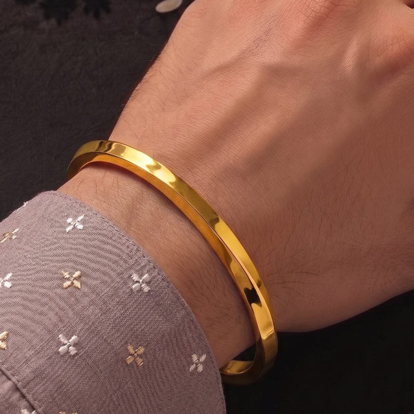 The Perfect Rakhi Gift For Every Brother – COBRA CURVE GOLD - Premium Stainless Steel Open Bracelet With Timeless Style