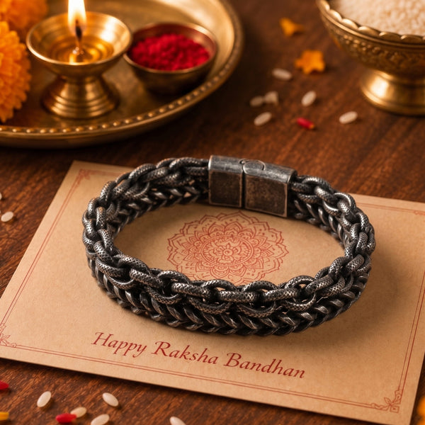 The Perfect Rakhi Gift For Every Brother – COLOSSUS - Premium Genuine Titanium Steel Bracelet With Timeless Style (8 Inch)