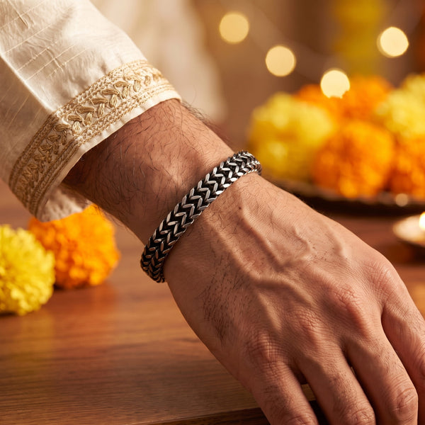 The Perfect Rakhi Gift For Every Brother – FOXTAIL - Premium Genuine Titanium Steel Bracelet With Timeless Style (9 Inch)