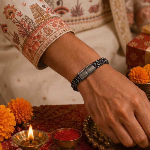 The Perfect Rakhi Gift For Every Brother – FRANCO DIVIDE LINK - Premium Genuine Stainless Steel Bracelet With Timeless Style (8 Inch)