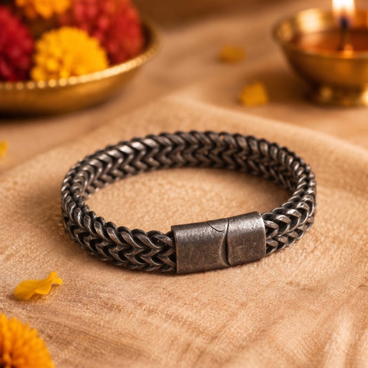 THE MEN THING The Perfect Rakhi Gift For Every Brother – FRANCO DIVIDE LINK - Premium Genuine Stainless Steel Bracelet With Timeless Style (8 Inch)