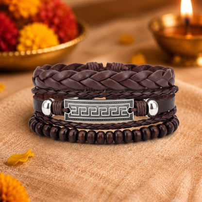 THE MEN THING The Perfect Rakhi Gift For Every Brother – HERITAGE KEY - Leather Adjustable Bracelets With Timeless Style
