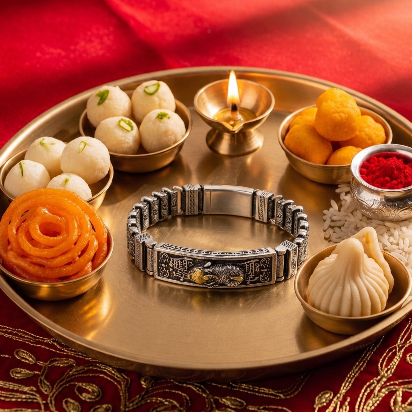 THE MEN THING The Perfect Rakhi Gift For Every Brother – IMPERIAL DRAGON - Premium Titanium Steel Bracelet With Timeless Style (8.5 Inch)