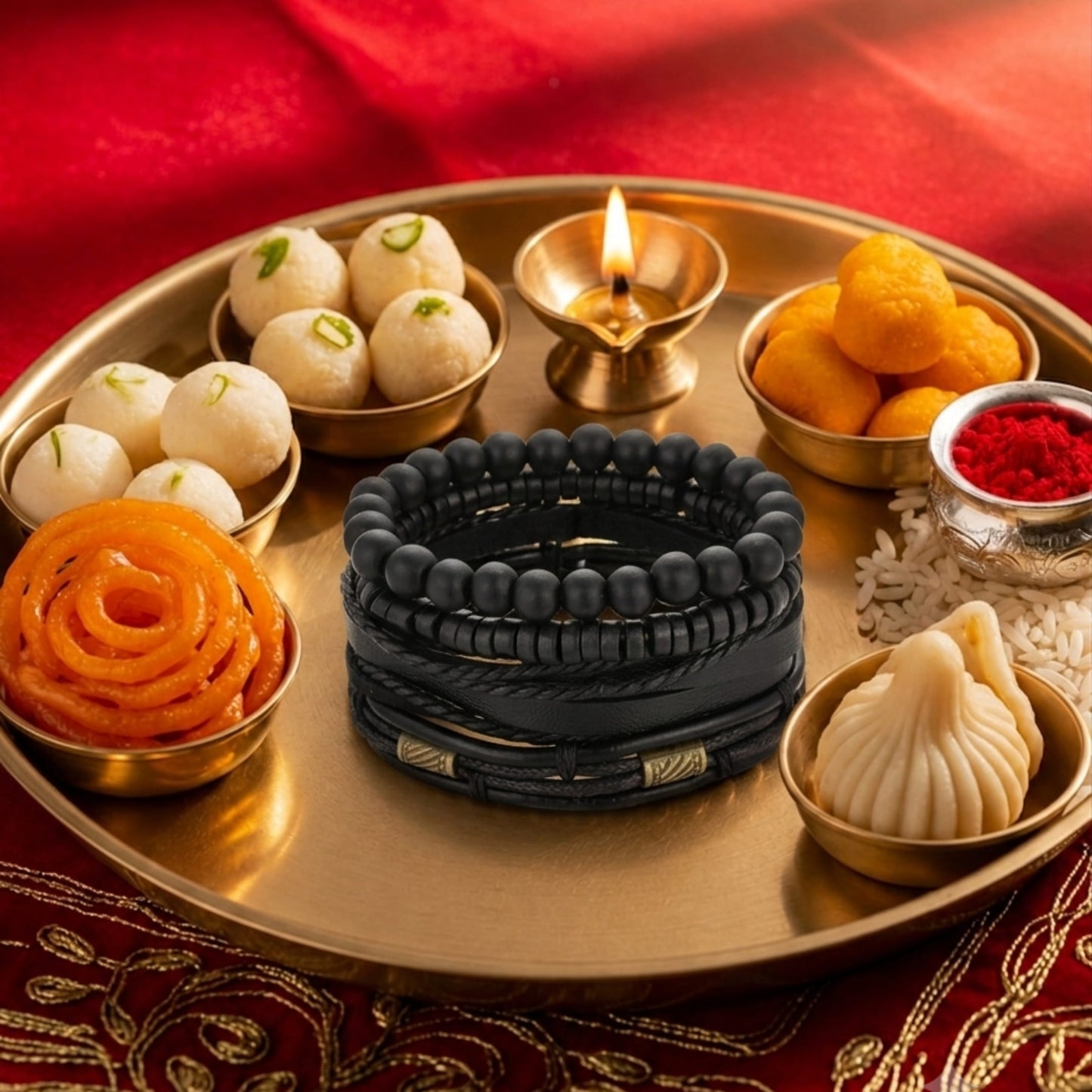 THE MEN THING The Perfect Rakhi Gift For Every Brother – LEVIATHAN WRAP Premium Leather Bracelet With Timeless Style (8 Inch)