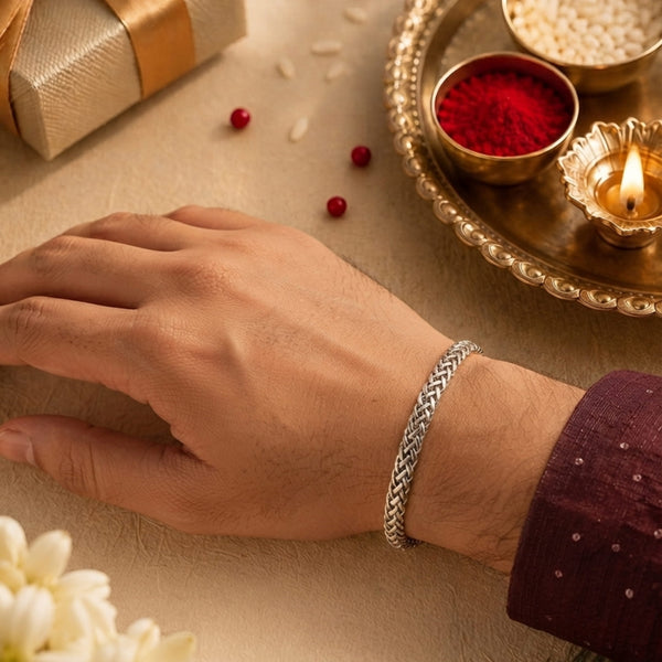 The Perfect Rakhi Gift For Every Brother – MASCULINE BYZANTINE- Premium Genuine Stainless Steel Bracelet With Timeless Style (8 Inch)