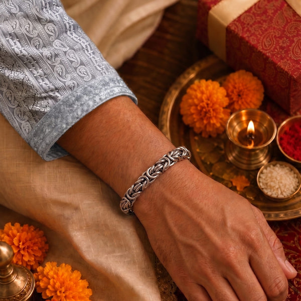 The Perfect Rakhi Gift For Every Brother – REINFORCED - Premium Genuine Titanium Steel Bracelet With Timeless Style (8 Inch)