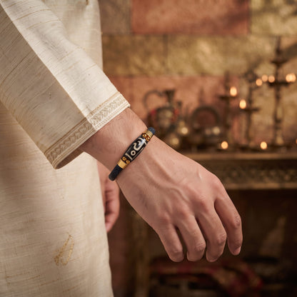 THE MEN THING The Perfect Rakhi Gift For Every Brother – ROYAL DZI - GREEN - Premium Genuine Leather Bracelet With Timeless Style (8 Inch)