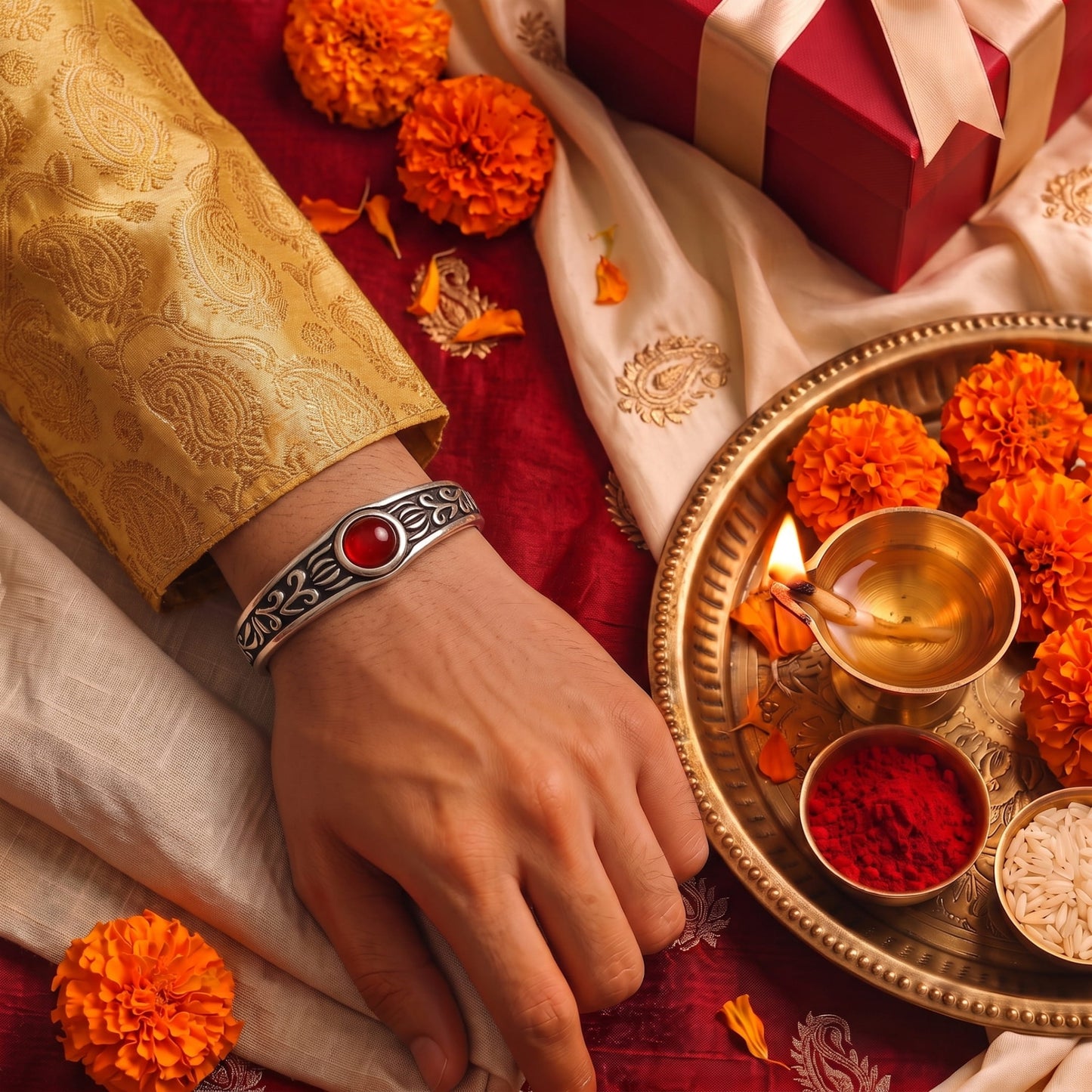 THE MEN THING The Perfect Rakhi Gift For Every Brother – ROZAEL CREST - Premium Genuine Stainless Steel Bracelet With Timeless Style (Adjustable)