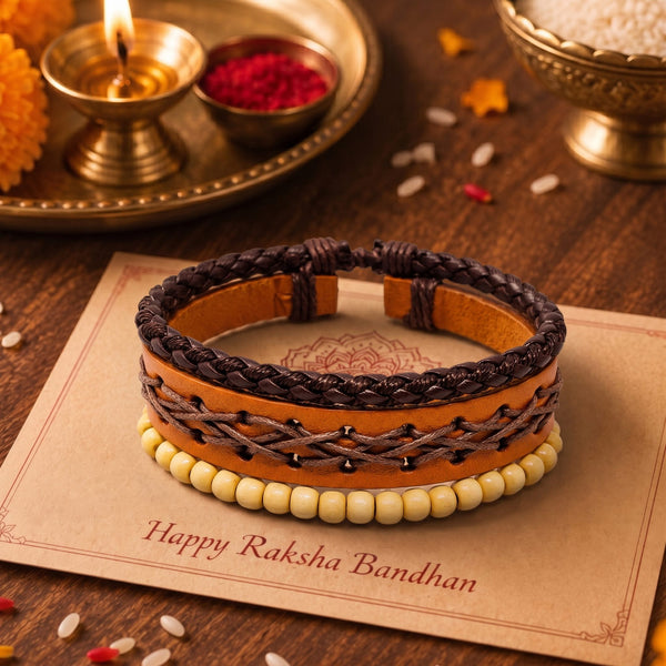 The Perfect Rakhi Gift For Every Brother – RUSTIC LATTICE - Leather Adjustable Bracelets With Timeless Style