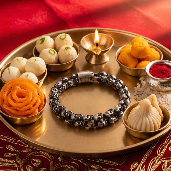The Perfect Rakhi Gift For Every Brother – SKULLIX - Premium Genuine Titanium Steel Bracelet With Timeless Style (8 Inch)