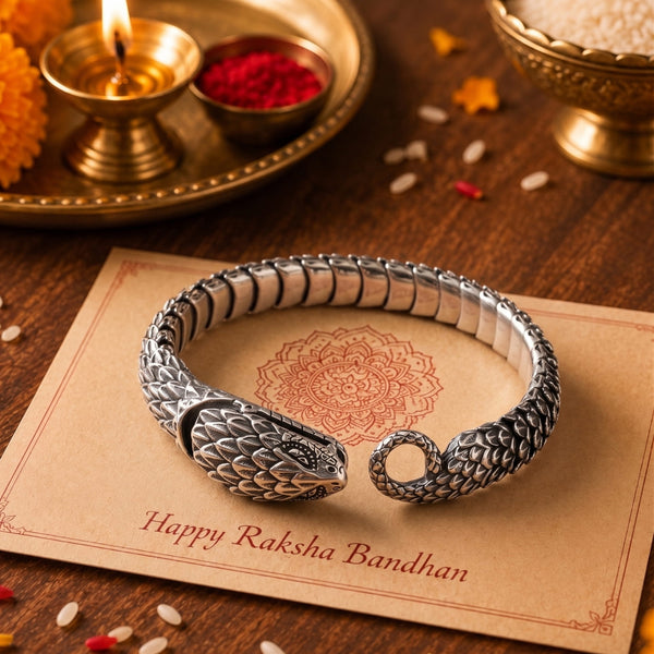 The Perfect Rakhi Gift For Every Brother – SNAKE BITE - Premium Genuine Titanium Steel Bracelet With Timeless Style (8 Inch)
